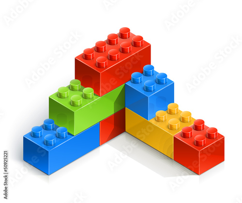 Vector: brick wall meccano toy vector illustration isolated on white brick wall meccano toy vector illustration isolated on white