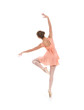 Young beautiful ballet dancer isolated over white background