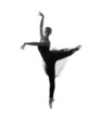 Black and white trace of young beautiful ballet dancer