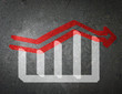Chalk drawing of an increase in the stock market.