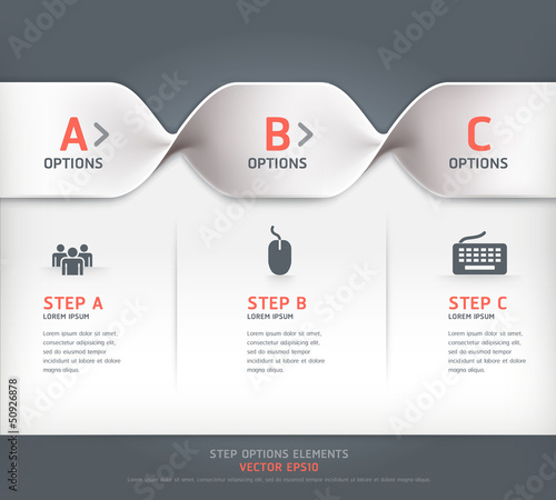 Vector: Modern spiral step options banner. Vector illustration. Modern spiral step options banner. Vector illustration.