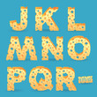 Cheese alphabet set. Vector illustration. More typeface style in
