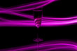 pinkes Lightpainting Sektglas