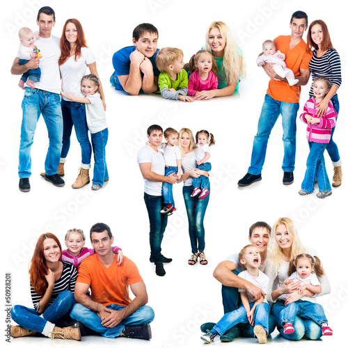 Photo: happy smiling families happy smiling families