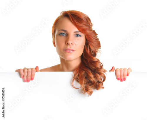 Photo: holding white billboard holding white billboard