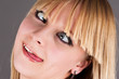 portrait of a crazy blond girl