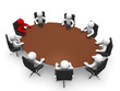 Leadership and team at conference table