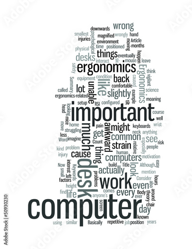 Vector: Ergonomics your desk setup is important to your well being Ergonomics your desk setup is important to your well being