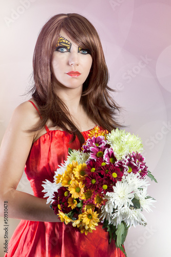 Photo: Woman with flowers Woman with flowers