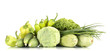 fresh green vegetables isolated on white