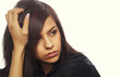 Young woman with serious expression