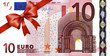 10 Euroschein mit rotem Band und Schleife