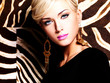beautiful sexy woman with fashion makeup on face