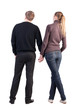 Back view of young couple