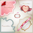 Set of  holiday banners and labels with ribbons. Vector backgrou