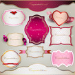 Set of  holiday banners and labels with ribbons. Vector backgrou