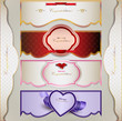 Set of  holiday banners and labels with ribbons. Vector backgrou
