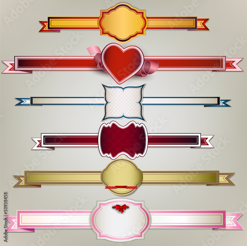 Vector: Set of holiday ribbons and labels. Vector background Set of holiday ribbons and labels. Vector background