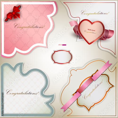 Vector: Set of holiday banners and labels with ribbons. Vector backgrou Set of holiday banners and labels with ribbons. Vector backgrou