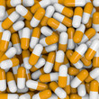 White and orange capsules