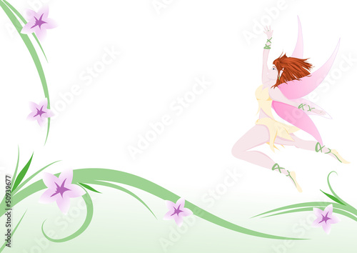 Vector: sfondo fatina primavera sfondo fatina primavera