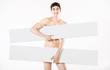 Young Athlete Man Holding Two ...