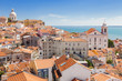 Panoramic of Alfama rooftops, Lisboa, Portugal