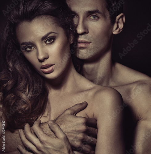 Photo: Portrait of a hugging couple Portrait of a hugging couple