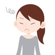 女性　上半身　すねる