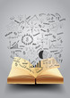Drawing business strategy plan concept on book
