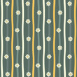 gray wallpaper with stripes and camomiles