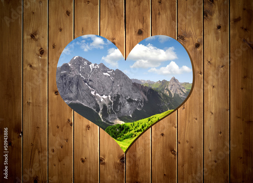 Photo: Wooden door with heart Wooden door with heart