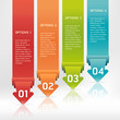 Colorful Origami Style Number Options Banner & Card. Vector illu