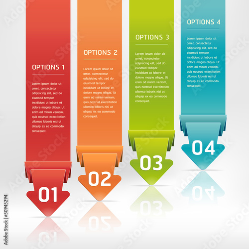 Vector: Colorful Origami Style Number Options Banner & Card. Vector illu Colorful Origami Style Number Options Banner & Card. Vector illu