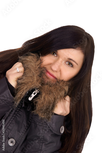 Photo: Woman in winter jacket Woman in winter jacket