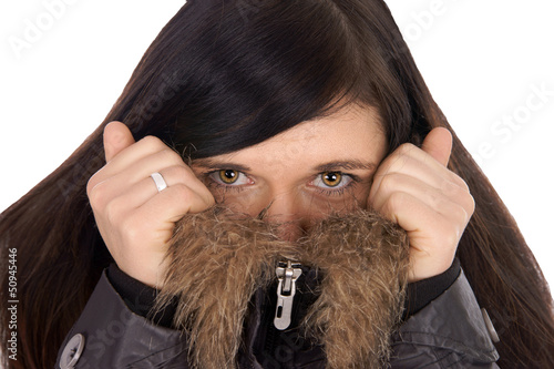 Photo: Woman in winter jacket Woman in winter jacket