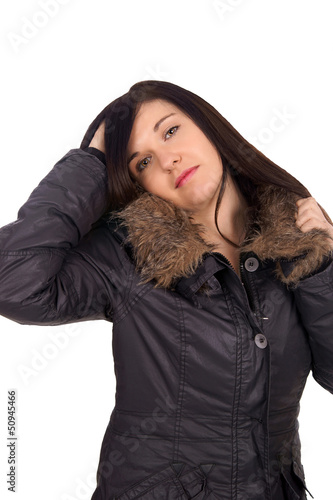 Photo: Woman in winter jacket Woman in winter jacket
