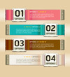 Retro Color Medals with Ribbon Style Number Banner