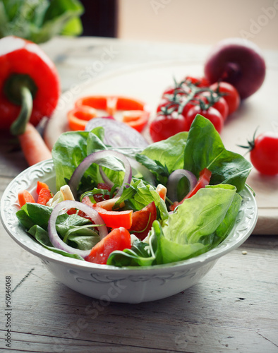 Photo: Fresh mixed vegetable salad Fresh mixed vegetable salad