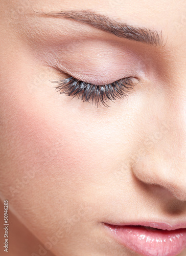 Photo: Closed eye with eye shadows Closed eye with eye shadows