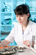 Electronics repair tech works