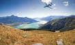 in flight over lake Como