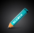 Vector colorful detailed pencil icon