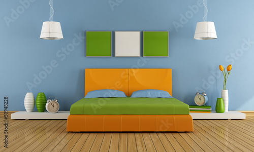 Illustration: Colorful contemporary bedroom Colorful contemporary bedroom