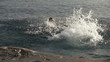 Young man jumping into water