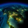 Night Earth. A piece of Asia - Indochina peninsula