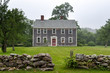 New England mansion on a foggy afternoon at Martha's Vineyard