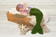 Newborn Baby Girl Wearing a Mermaid Costume