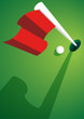 Golfball mit Golffahne
