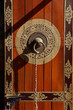 The gate of buddhistic temple near Bothanath stupa, Nepal.